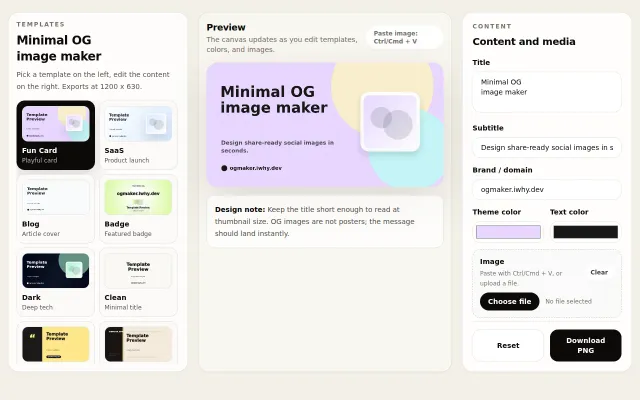 Minimal OG Image Maker