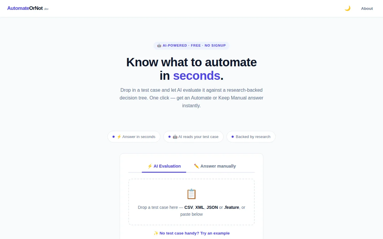 AutomateOrNot – decide if you should automate a test