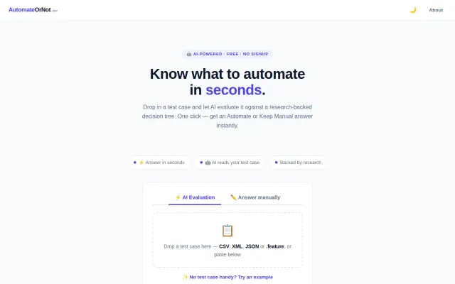 AutomateOrNot – decide if you should automate a test