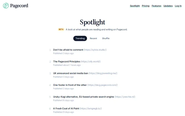 Pagecord Spotlight – discover trending independent posts on Pagecord