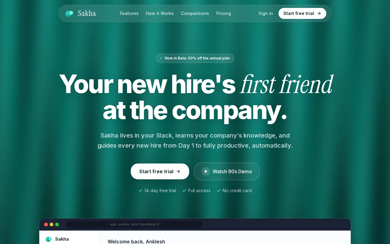 Sakha – An AI employee – onboarding tool for businesses