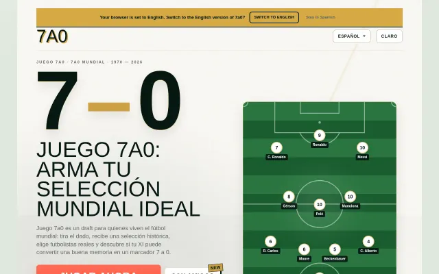 7a0 – Build a World Cup XI from 177 historical squads
