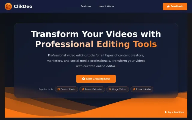 ClikDeo – browser-based video editor, all processing local, no upload