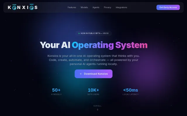 Konxios a local first AI OS that connects LM Studio, Ollama and cloud