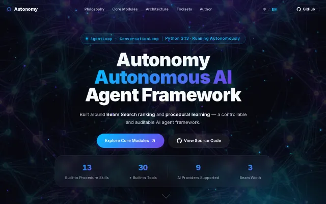 Autonomy – Self-Harness/Self-Directed AI Agent Core Under Development