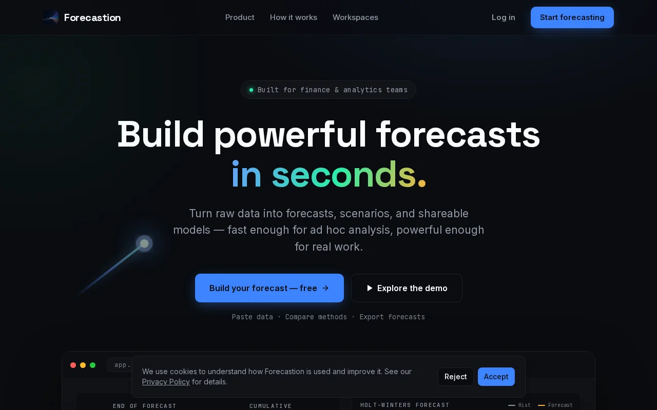 Forecastion – A forecasting workbench for analysts and operators
