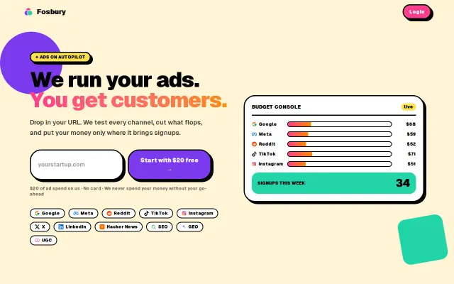 Fosbury – Put ads on autopilot across channels just by dropping a URL
