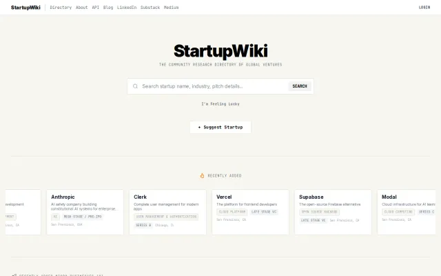 StartupWiki – A Free Alternative to Crunchbase