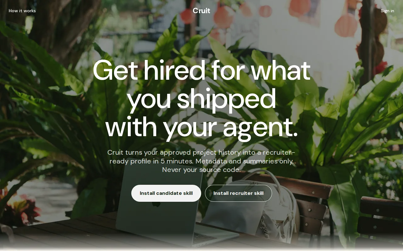 Cruit – Get Hired directly from your coding agent