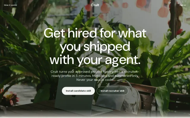 Cruit – Get Hired directly from your coding agent