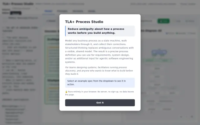 TLA+ Process Studio