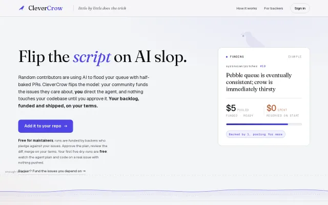 CleverCrow: give tokens to your favorite projects