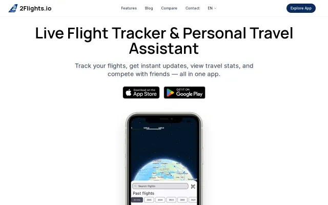 2Flights – Track your flights; delays and stats (iOS/Android)