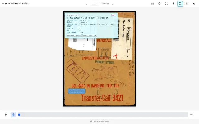 All the Government's 385,000 pages of UFO files to date