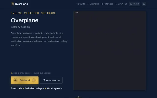 Overplane: Containers and formal verification for AI code