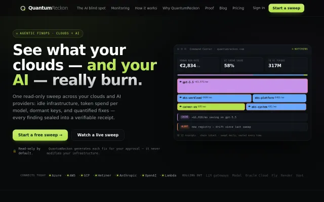 QuantumReckon – find your real cloud and AI spend, including tokens
