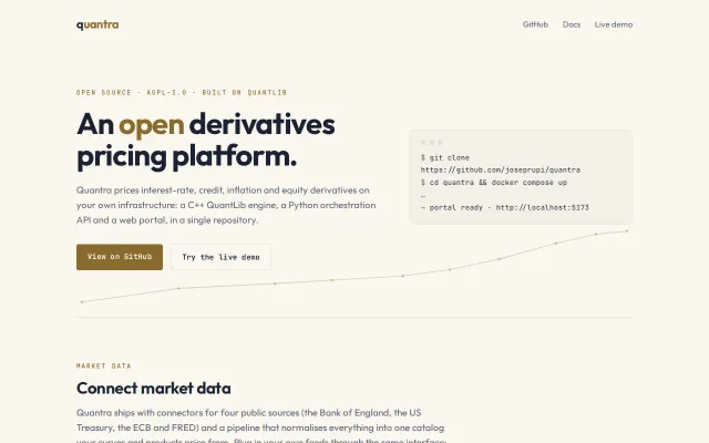 An open derivatives pricing platform