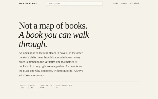 Read the Places – a map of every real place in 392 novels