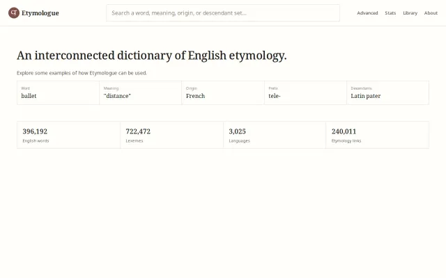 Etymology Database from Wiktionary