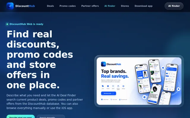 DiscountHub – AI-assisted search for deals and promo codes